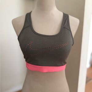 Nike Gray and Pink Racerback Sports Bra